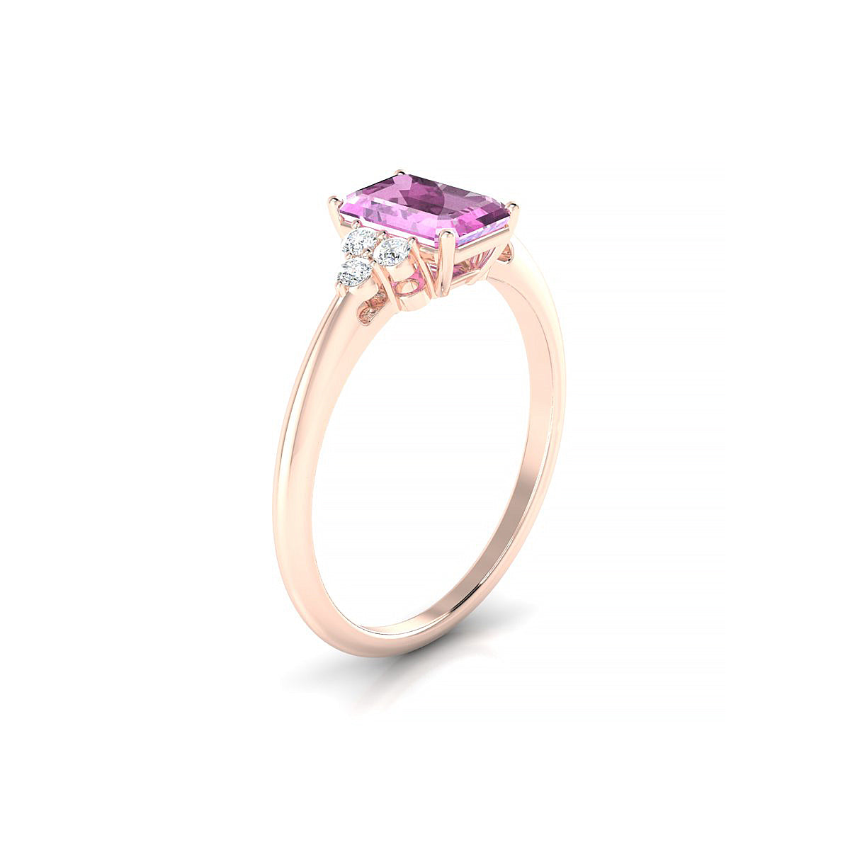 Mirage | 18k Rose Gold 7 x 5 mm Emerald Pink Sapphire Ring