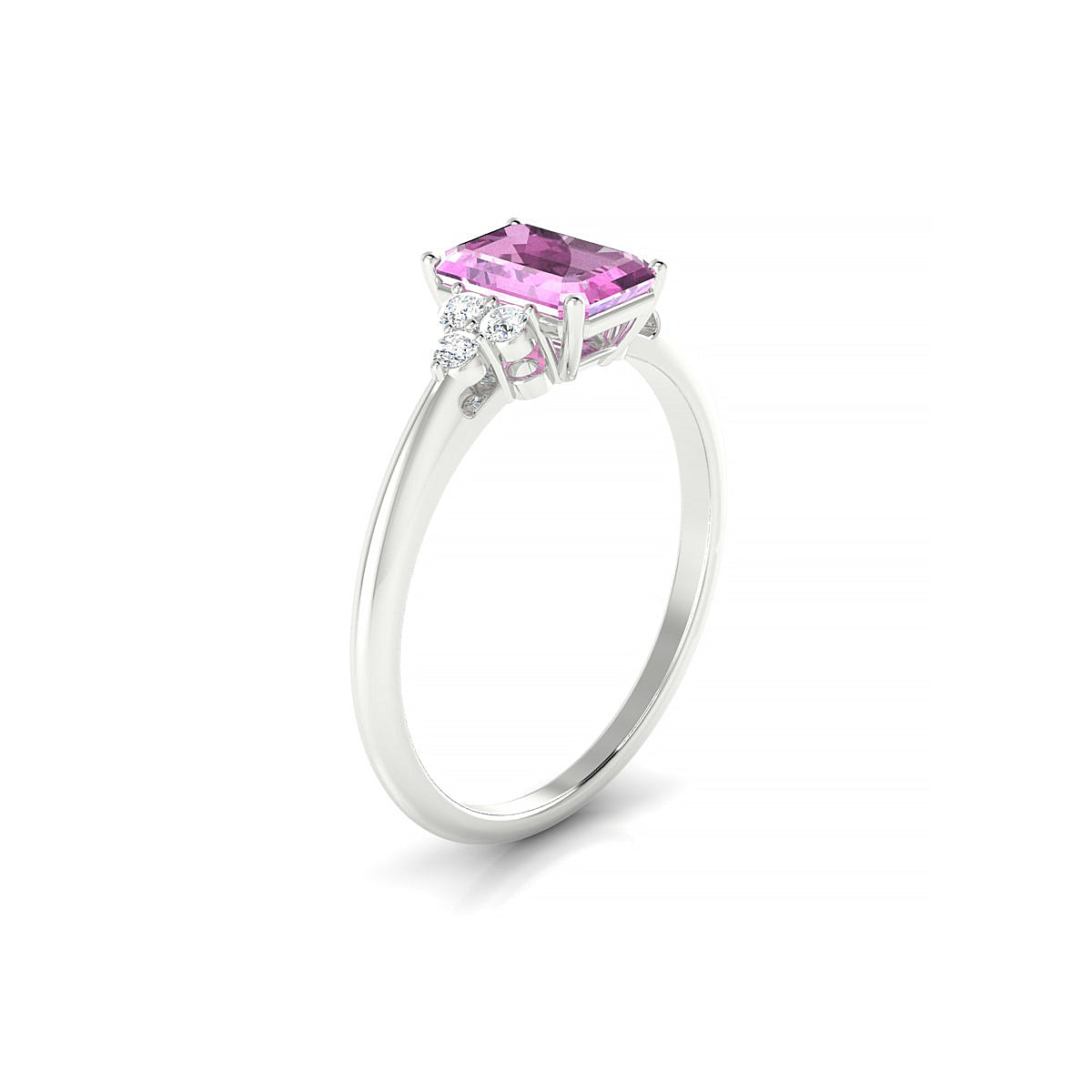 Mirage | 18k White Gold 7 x 5 mm Emerald Pink Sapphire Ring