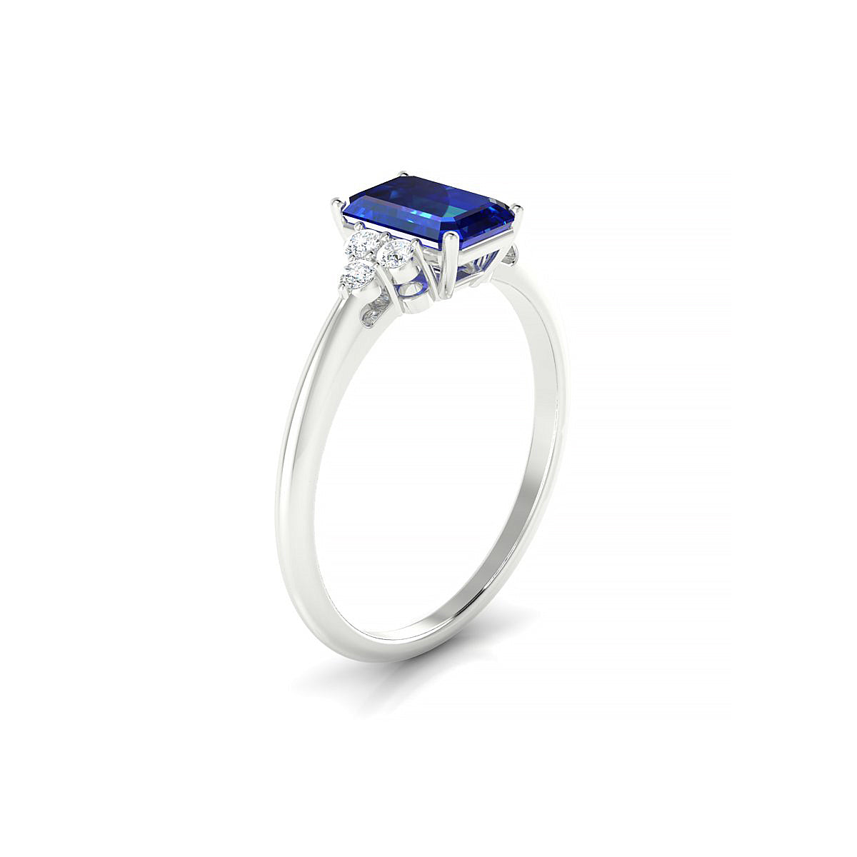 Mirage | 18k White Gold 7 x 5 mm Emerald Sapphire Ring