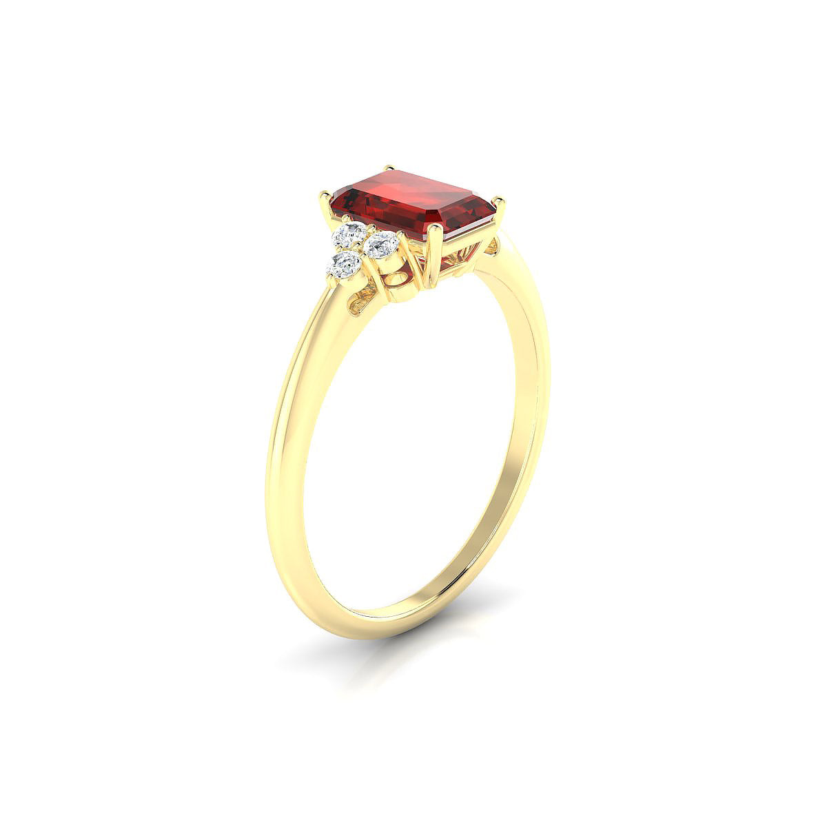 Mirage | 18k Yellow Gold 7 x 5 mm Emerald Garnet Ring