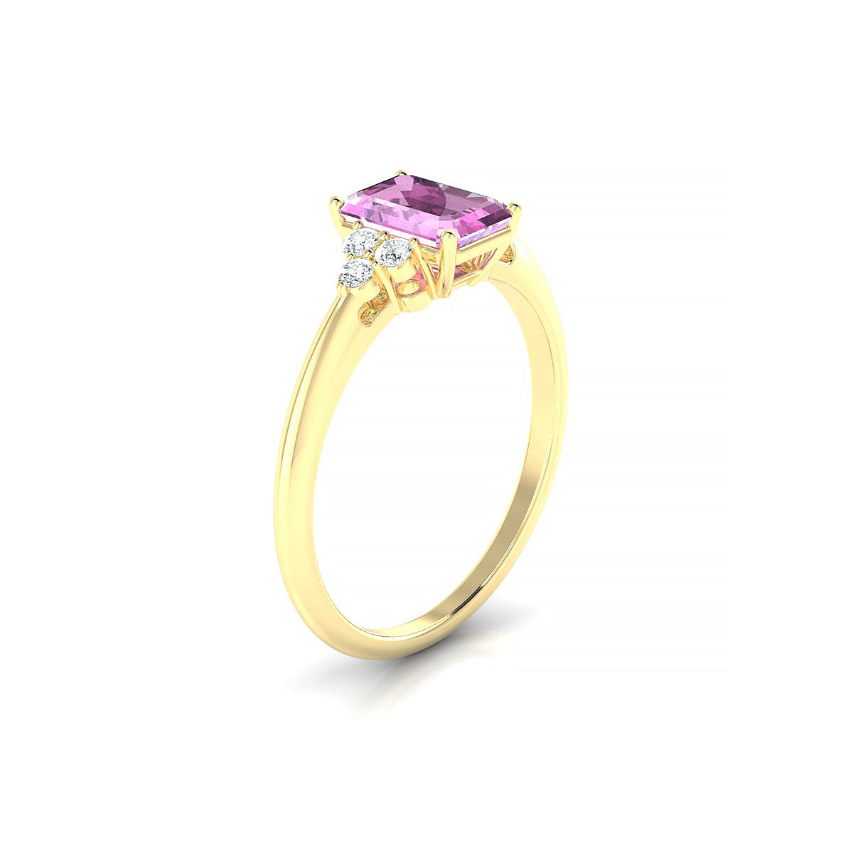 Mirage | 18k Yellow Gold 7 x 5 mm Emerald Pink Sapphire Ring