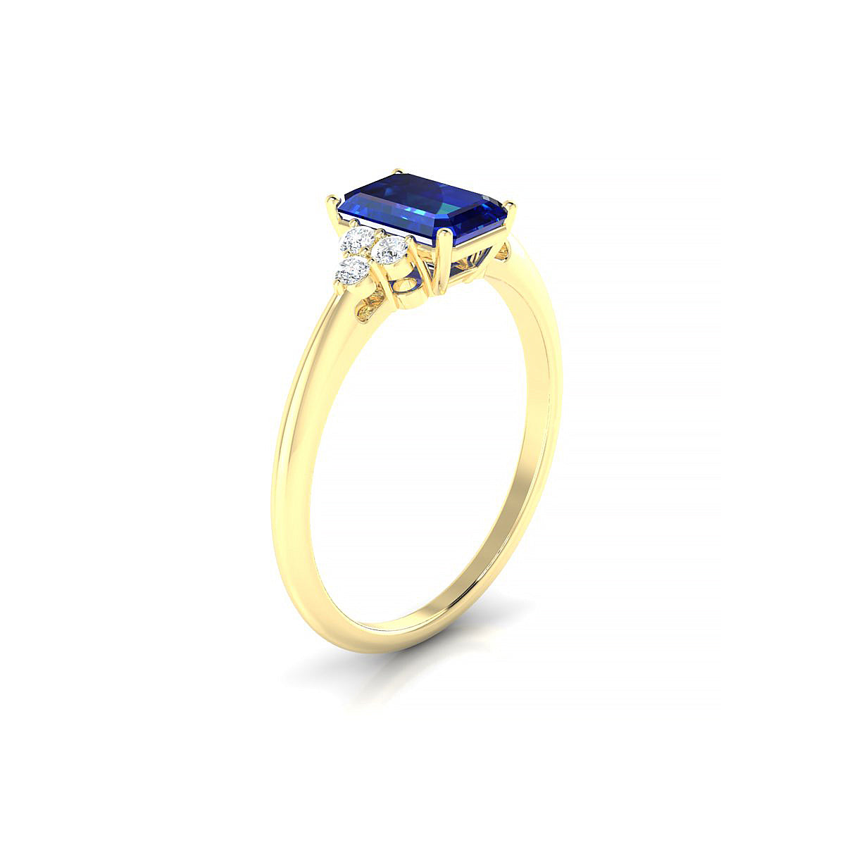 Mirage | 18k Yellow Gold 7 x 5 mm Emerald Sapphire Ring
