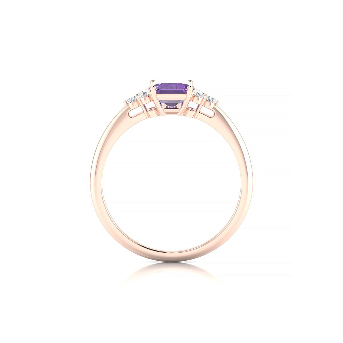 Mirage | 18k Rose Gold 7 x 5 mm Emerald Amethyst Ring