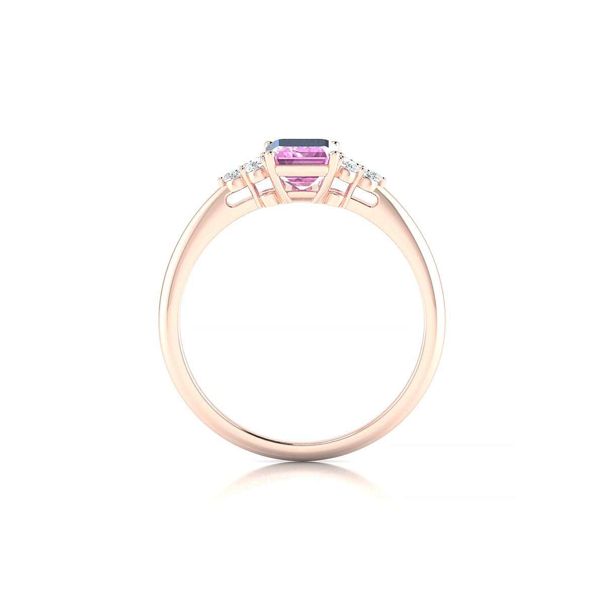 Mirage | 18k Rose Gold 7 x 5 mm Emerald Pink Sapphire Ring
