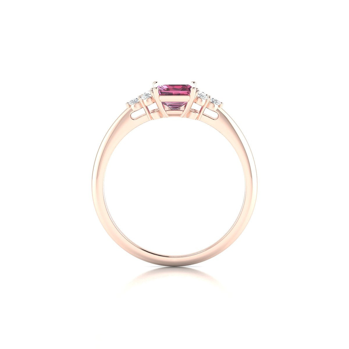 Mirage | 18k Rose Gold 7 x 5 mm Emerald Rhodolite Ring