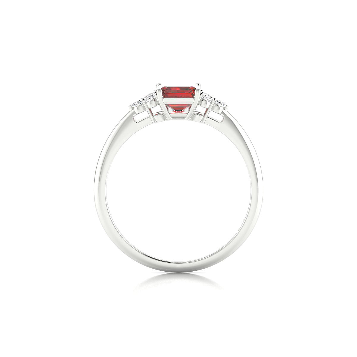Mirage | 18k White Gold 7 x 5 mm Emerald Garnet Ring