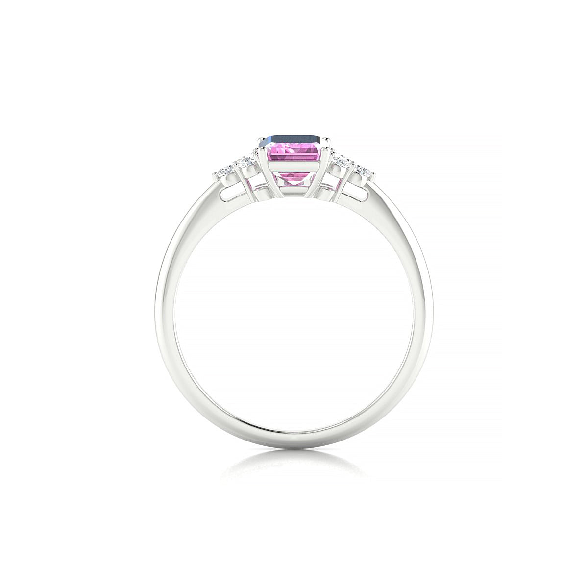 Mirage | 18k White Gold 7 x 5 mm Emerald Pink Sapphire Ring
