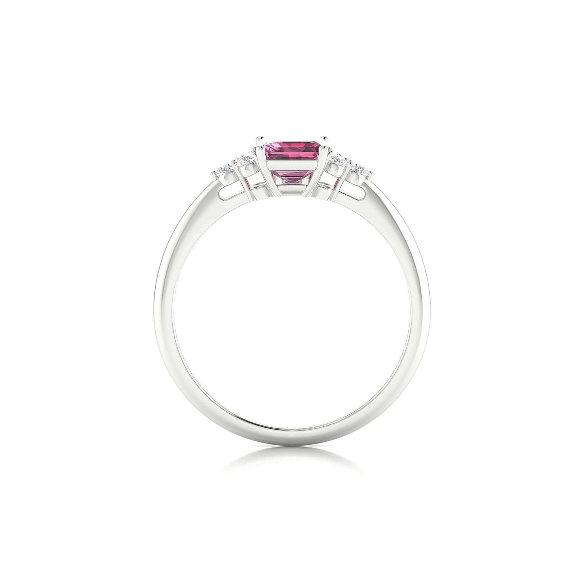 Mirage | 18k White Gold 7 x 5 mm Emerald Rhodolite Ring