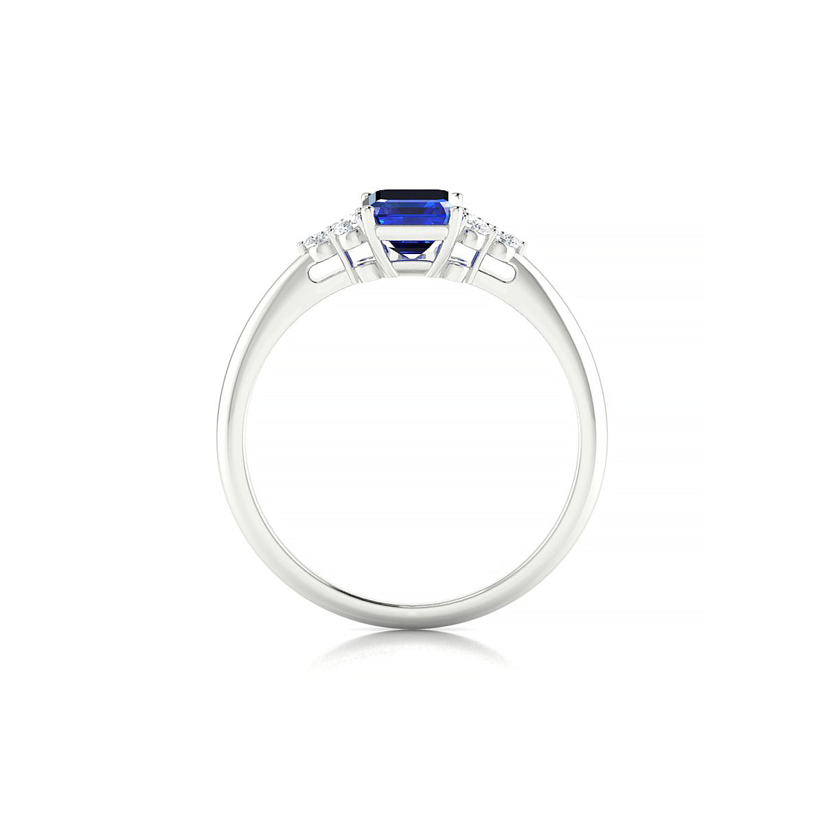 Mirage | 18k White Gold 7 x 5 mm Emerald Sapphire Ring