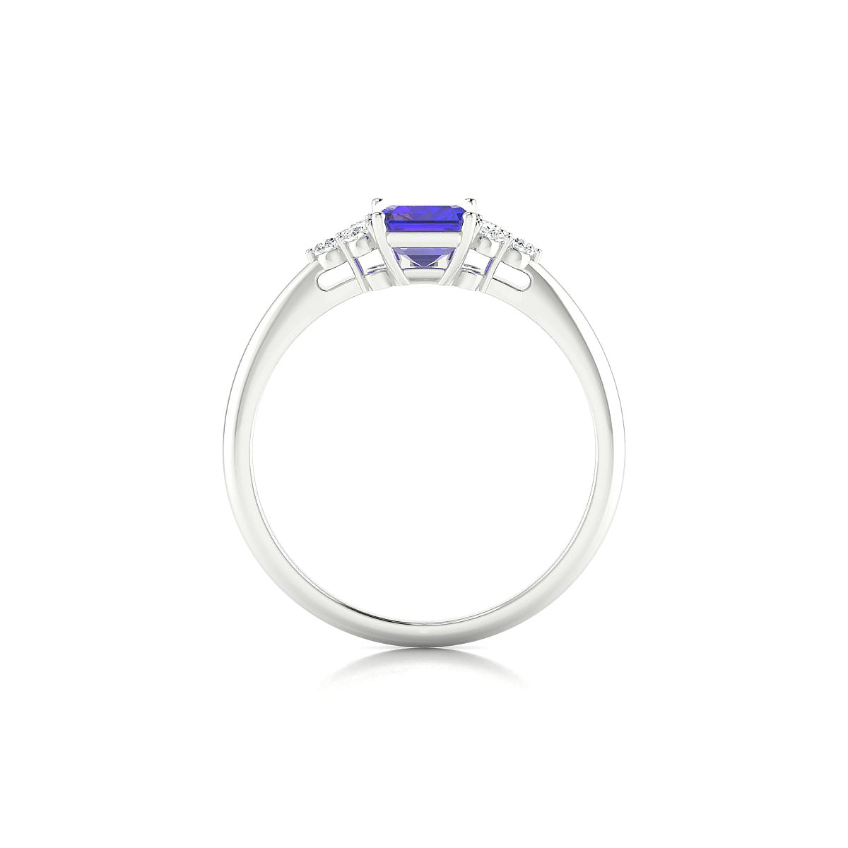Mirage | 18k White Gold 7 x 5 mm Emerald Tanzanite Ring