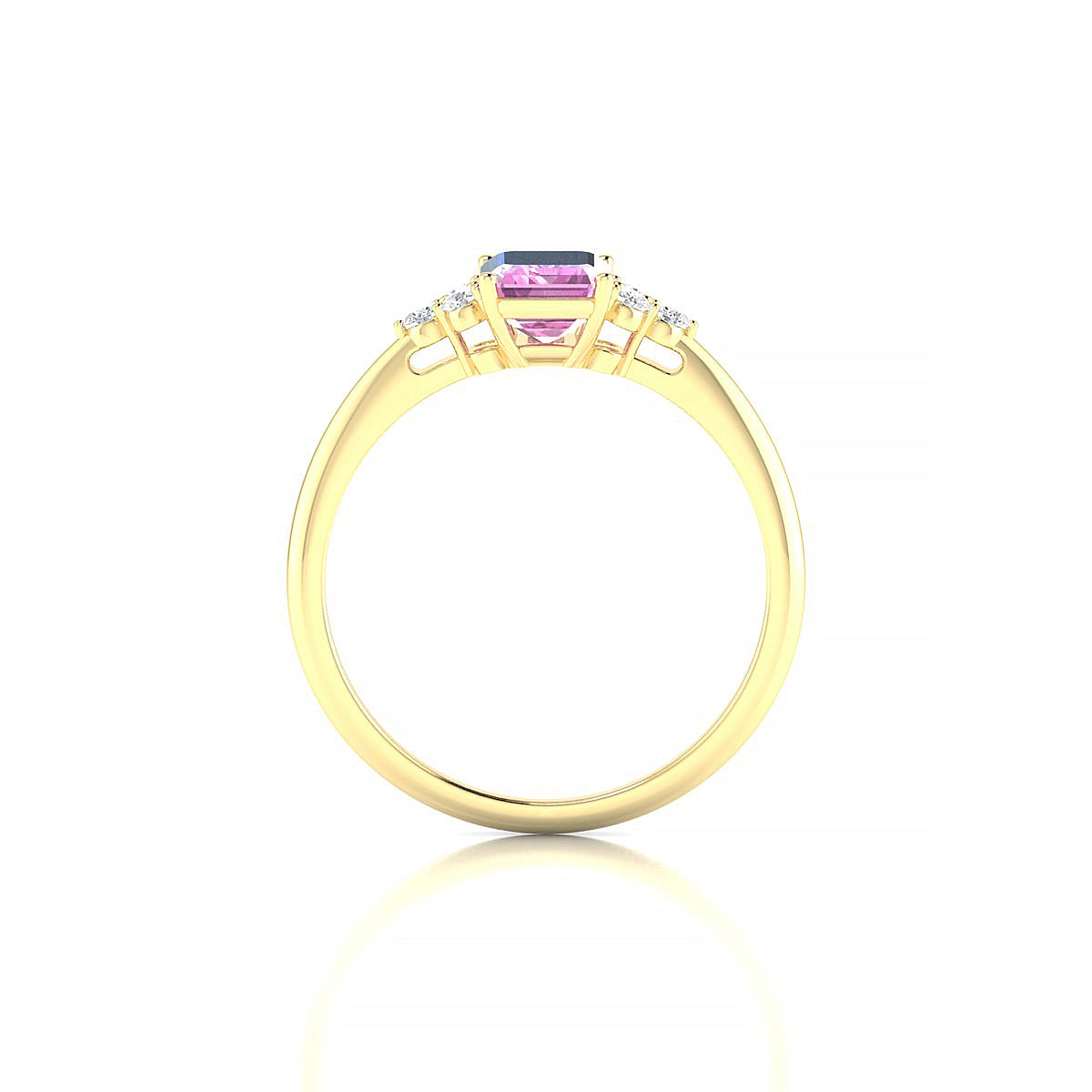 Mirage | 18k Yellow Gold 7 x 5 mm Emerald Pink Sapphire Ring