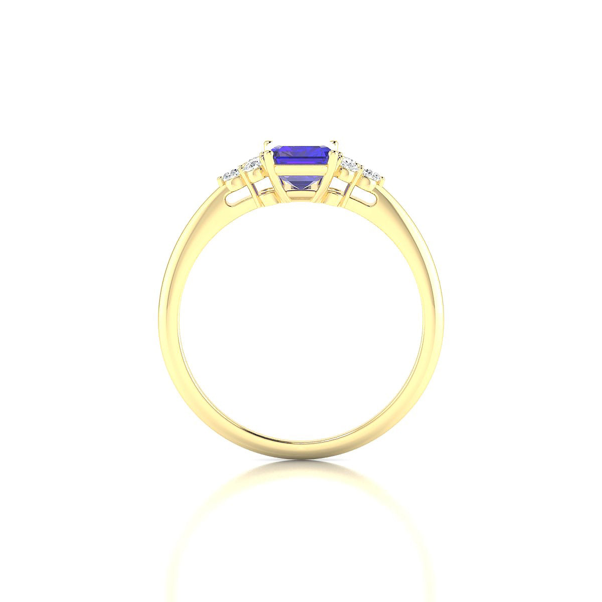Mirage | 18k Yellow Gold 7 x 5 mm Emerald Tanzanite Ring
