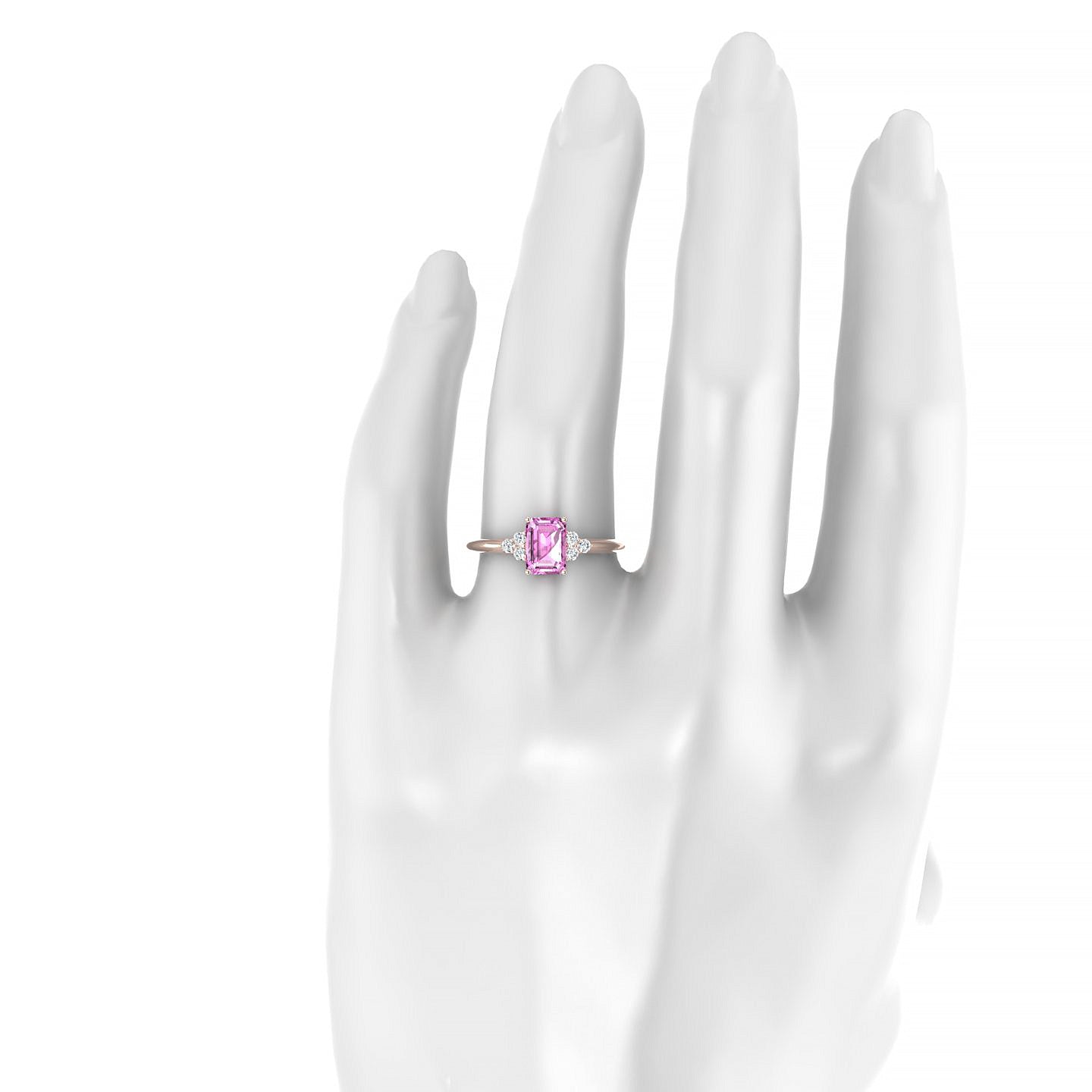 Mirage | 18k Rose Gold 7 x 5 mm Emerald Pink Sapphire Ring