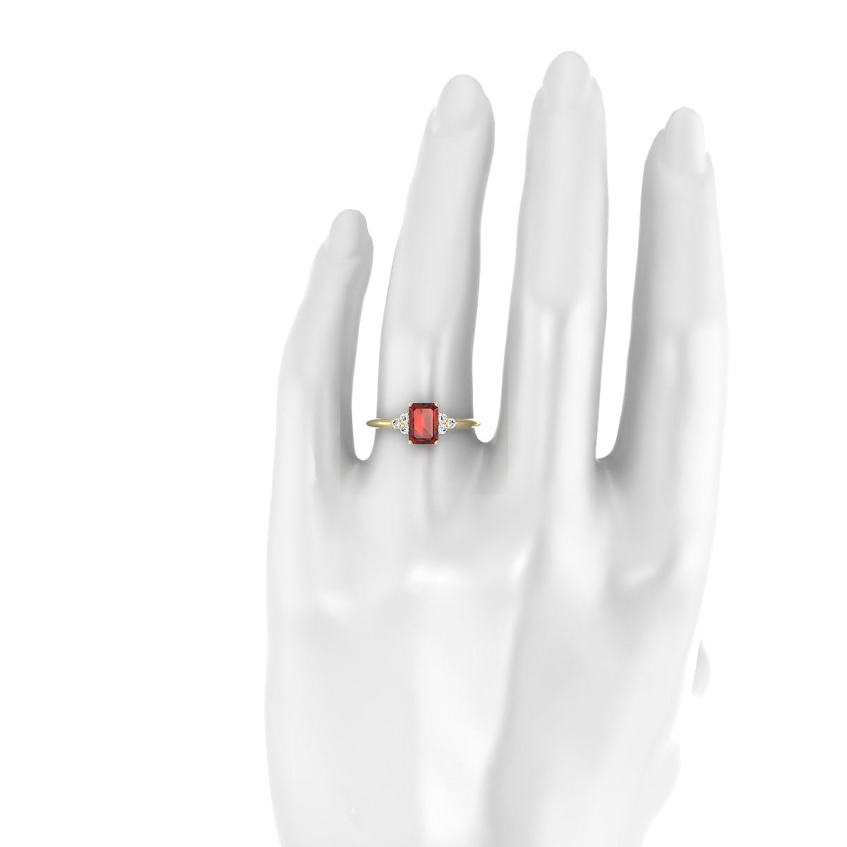 Mirage | 18k Yellow Gold 7 x 5 mm Emerald Garnet Ring
