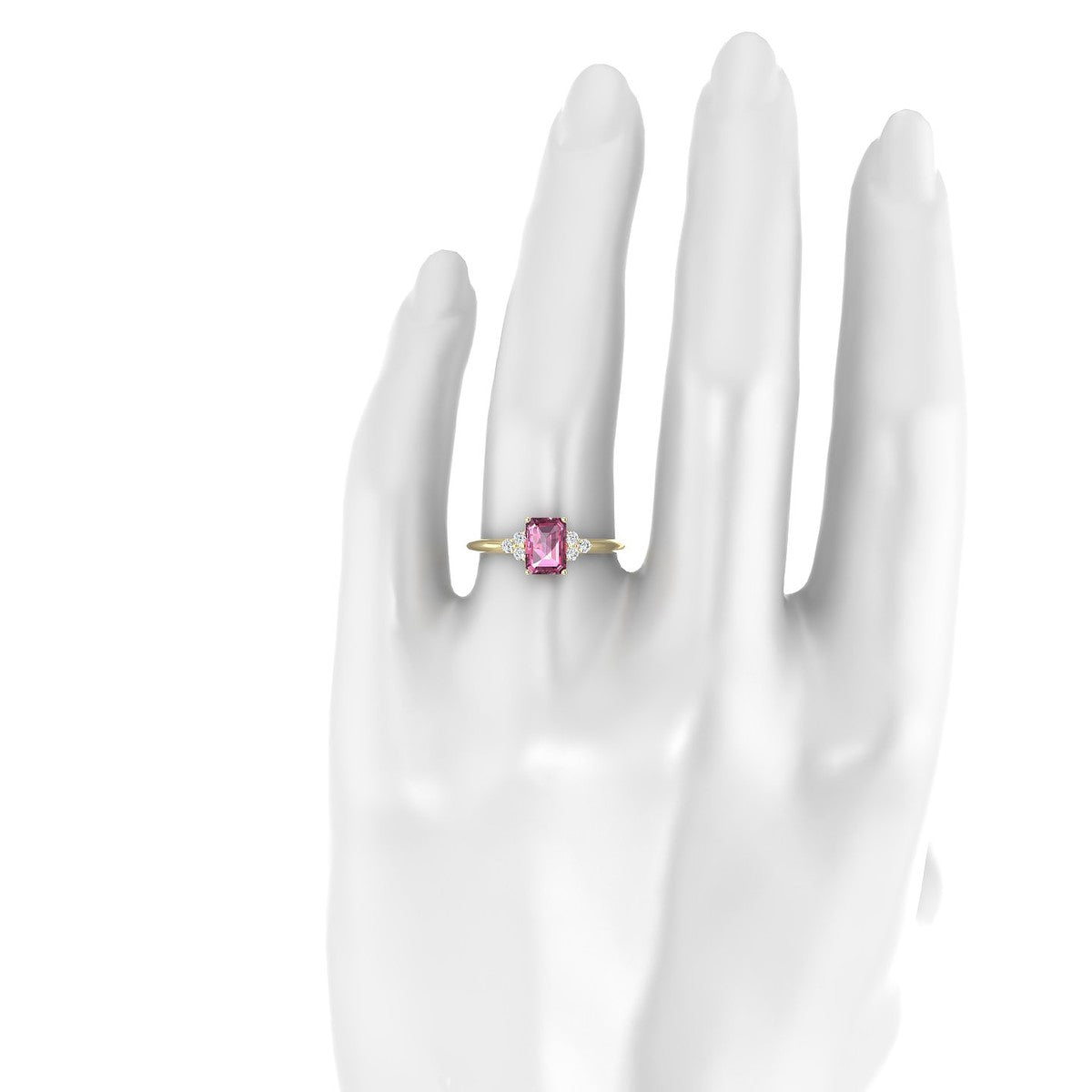 Mirage | 18k Yellow Gold 7 x 5 mm Emerald Rhodolite Ring