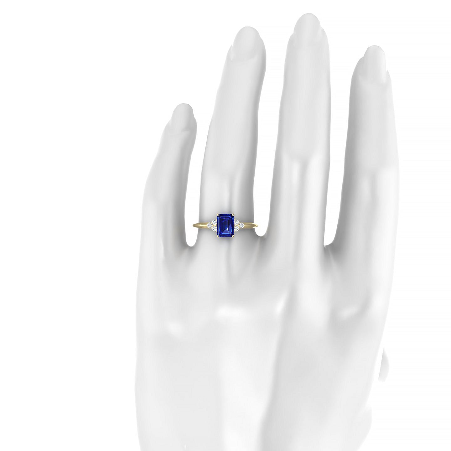 Mirage | 18k Yellow Gold 7 x 5 mm Emerald Sapphire Ring