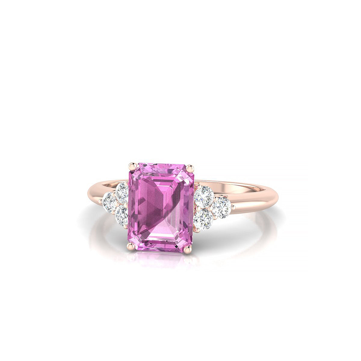 Mirage | 18k Rose Gold 8 x 6 mm Emerald Pink Sapphire Ring