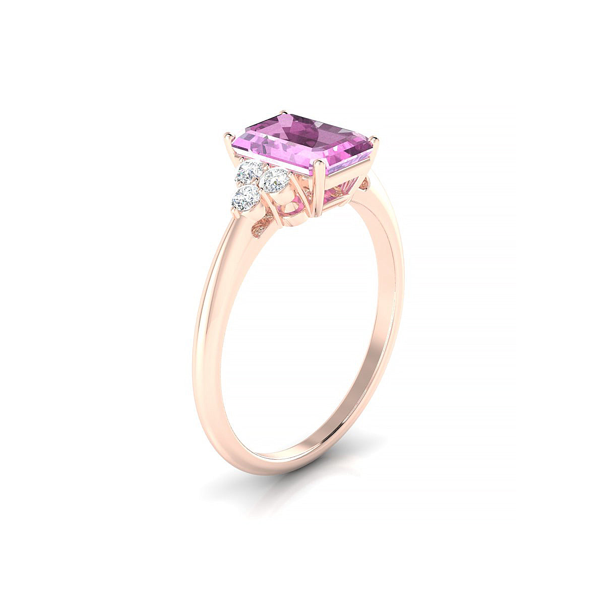 Mirage | 18k Rose Gold 8 x 6 mm Emerald Pink Sapphire Ring