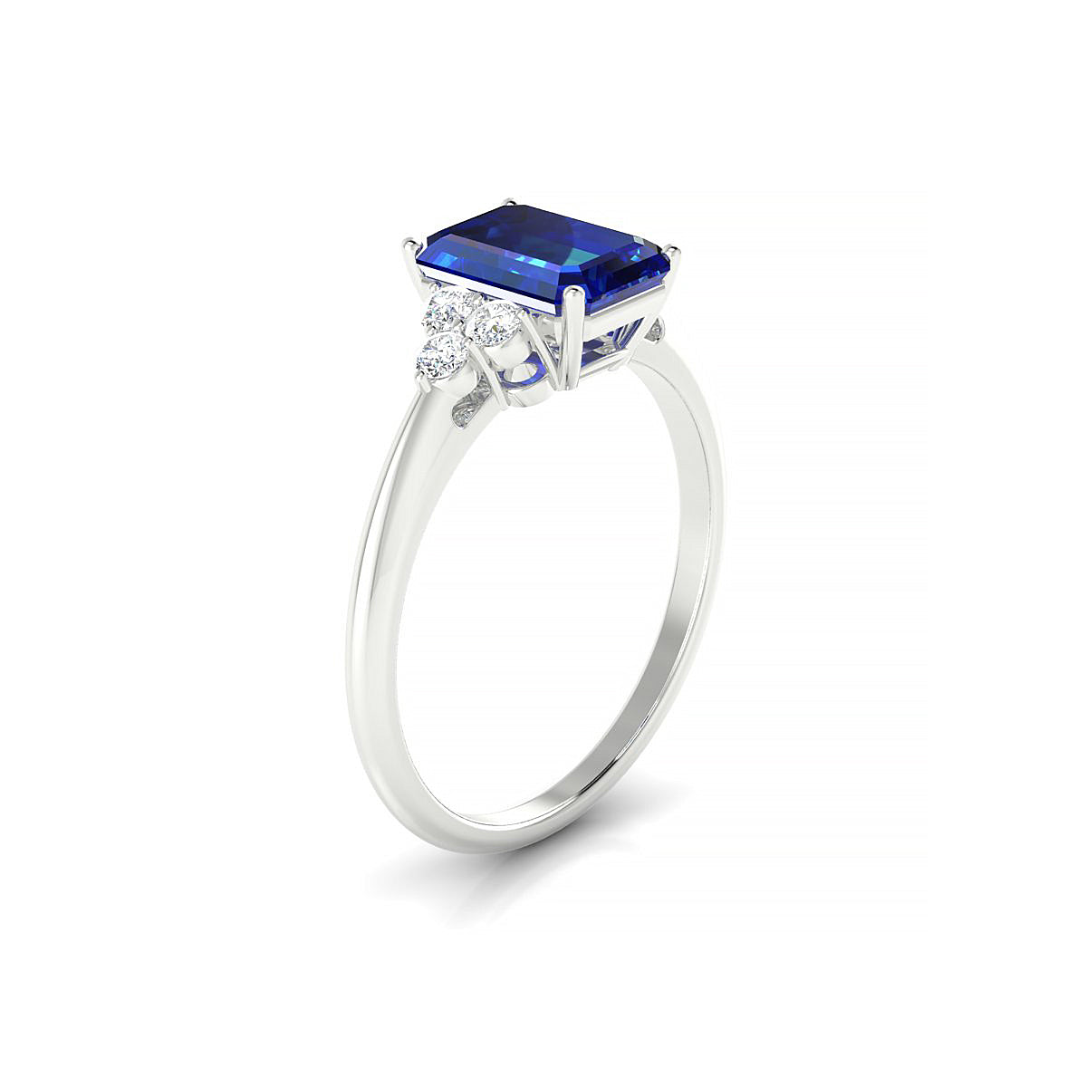 Mirage | 18k White Gold 8 x 6 mm Emerald Sapphire Ring