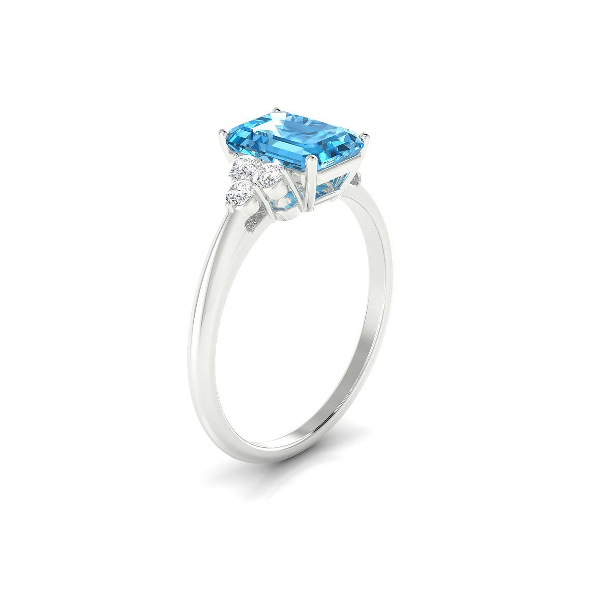 Mirage | 18k White Gold 8 x 6 mm Emerald Topaz Ring