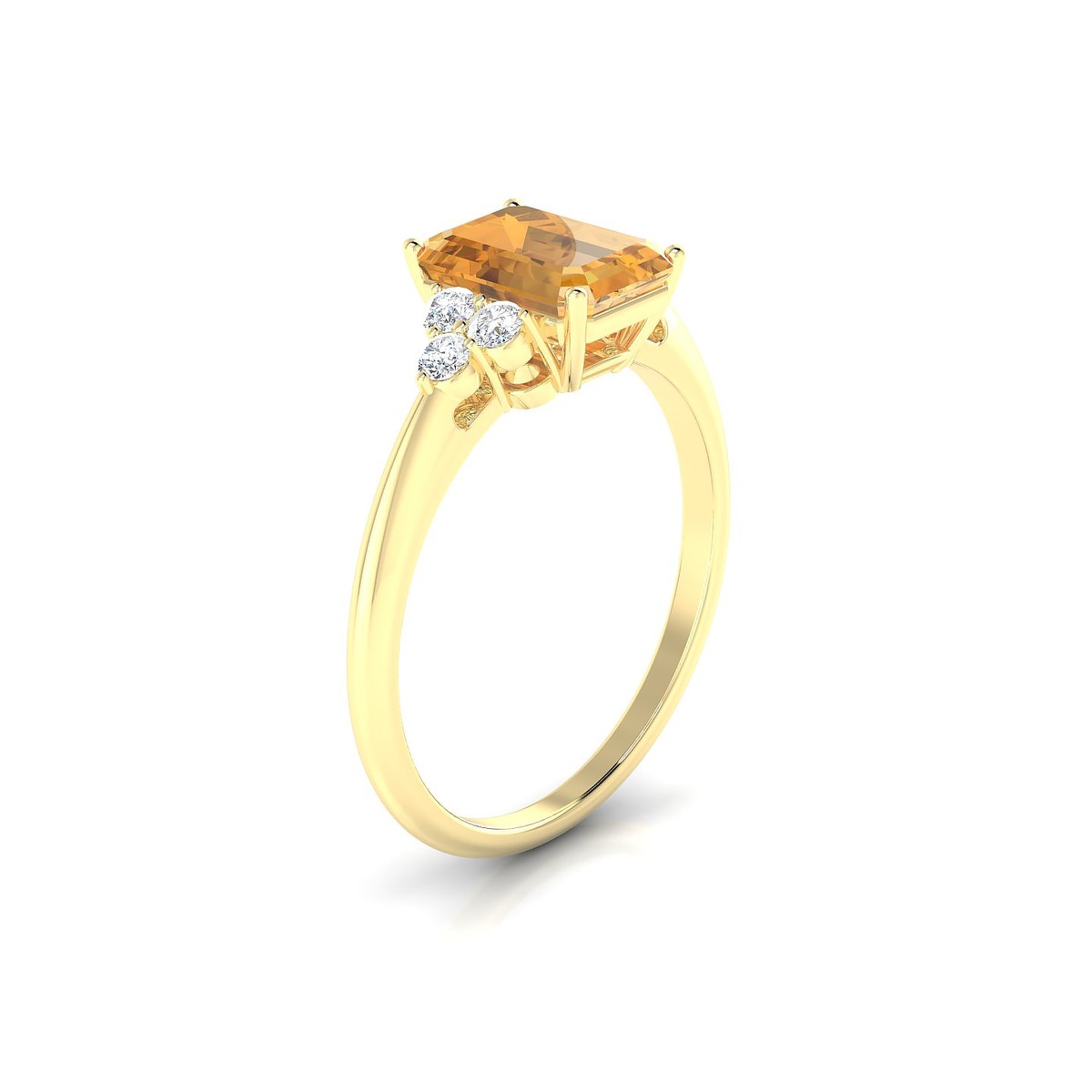 Mirage | 18k Yellow Gold 8 x 6 mm Emerald Citrine Ring