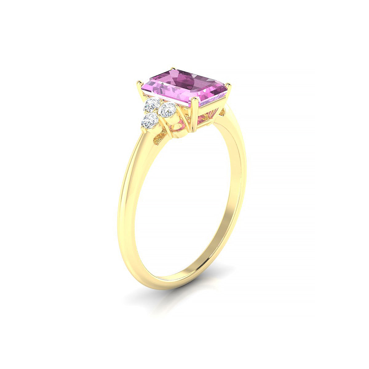 Mirage | 18k Yellow Gold 8 x 6 mm Emerald Pink Sapphire Ring