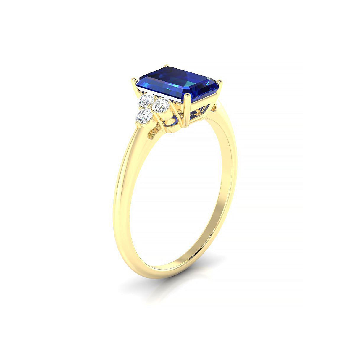 Mirage | 18k Yellow Gold 8 x 6 mm Emerald Sapphire Ring
