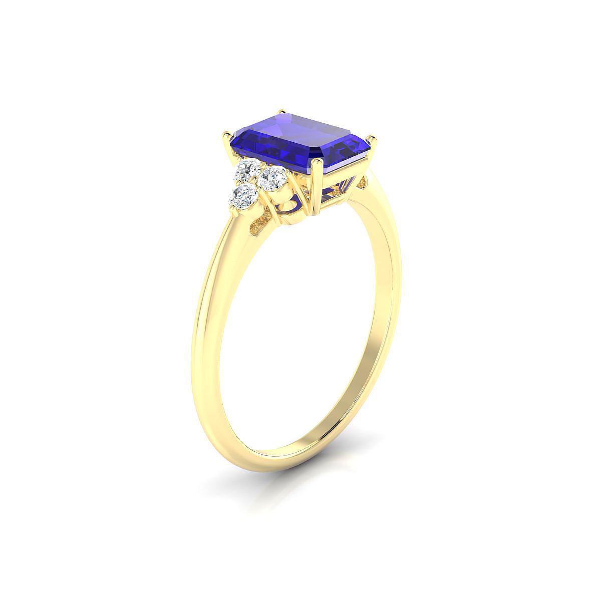 Mirage | 18k Yellow Gold 8 x 6 mm Emerald Tanzanite Ring