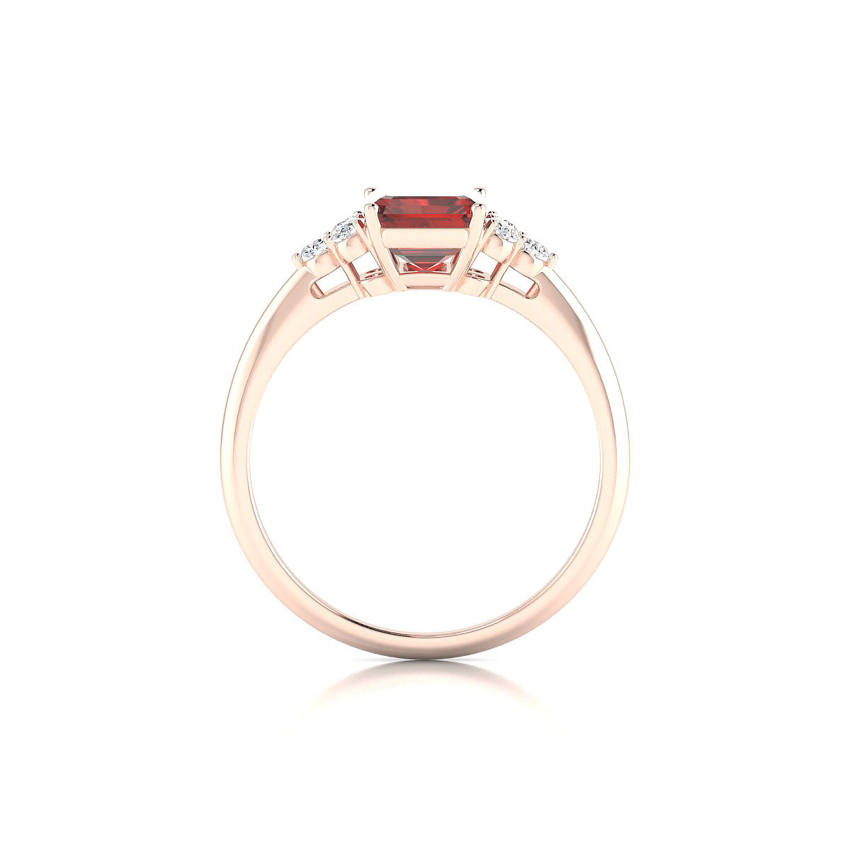 Mirage | 18k Rose Gold 8 x 6 mm Emerald Garnet Ring