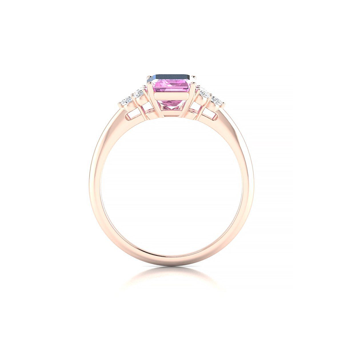 Mirage | 18k Rose Gold 8 x 6 mm Emerald Pink Sapphire Ring