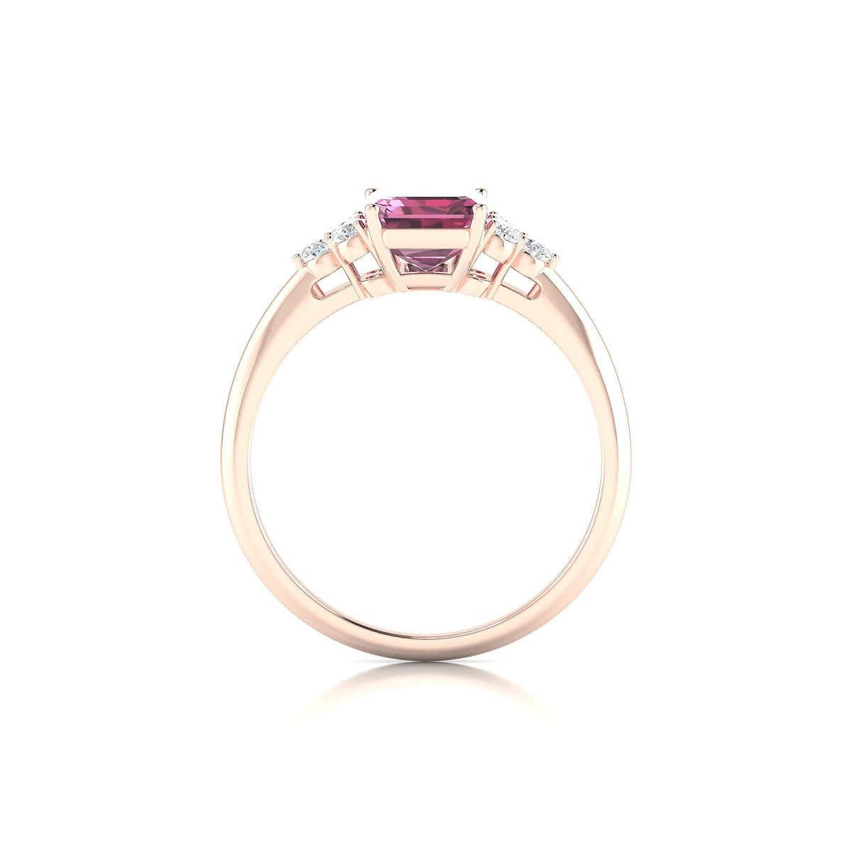 Mirage | 18k Rose Gold 8 x 6 mm Emerald Rhodolite Ring