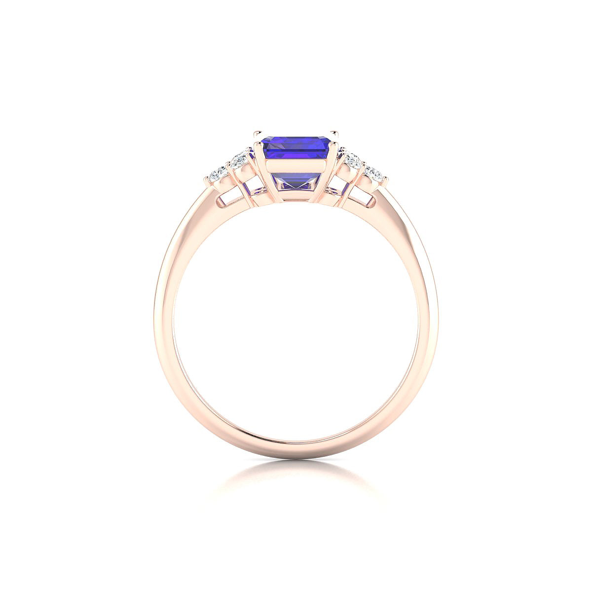 Mirage | 18k Rose Gold 8 x 6 mm Emerald Tanzanite Ring