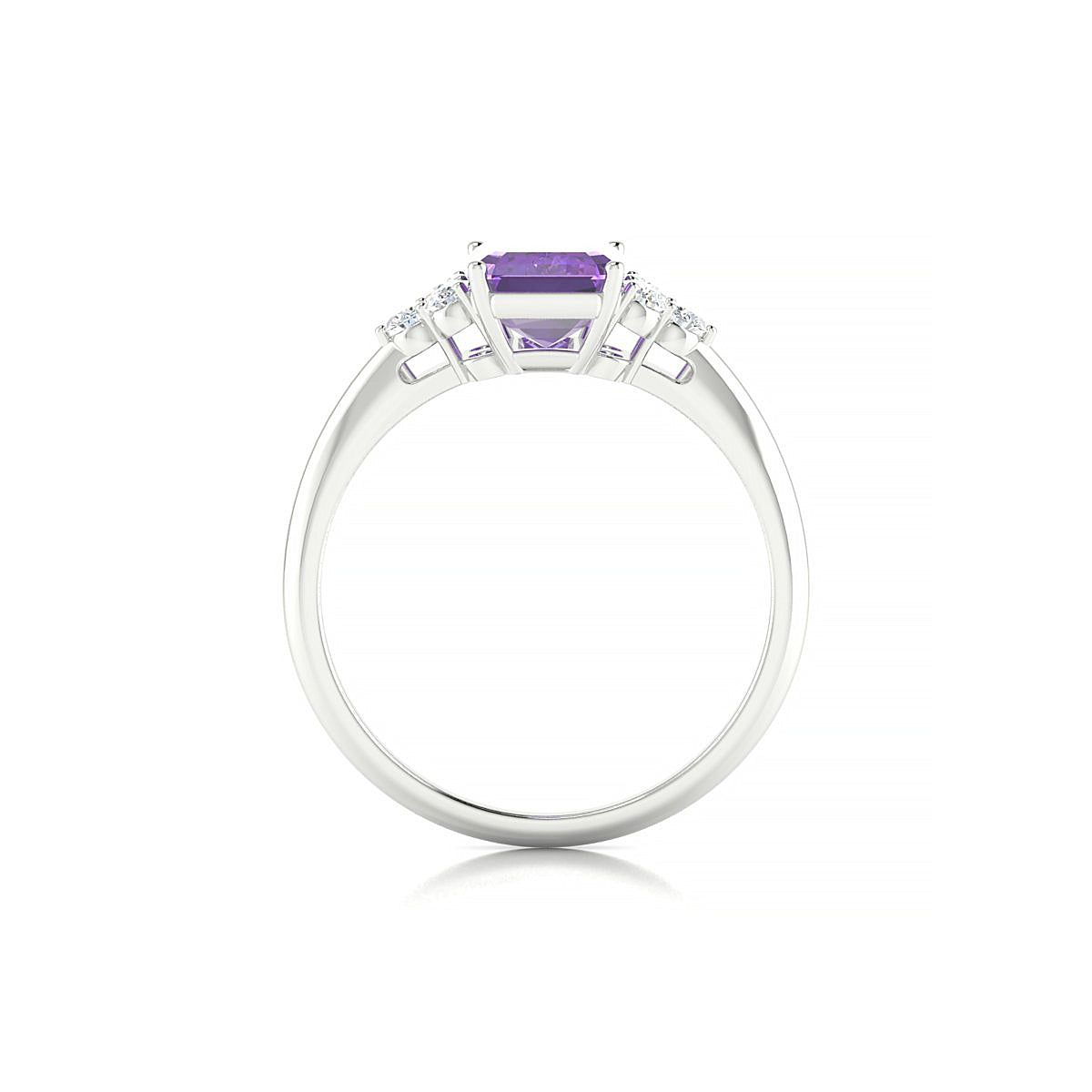 Mirage | 18k White Gold 8 x 6 mm Emerald Amethyst Ring