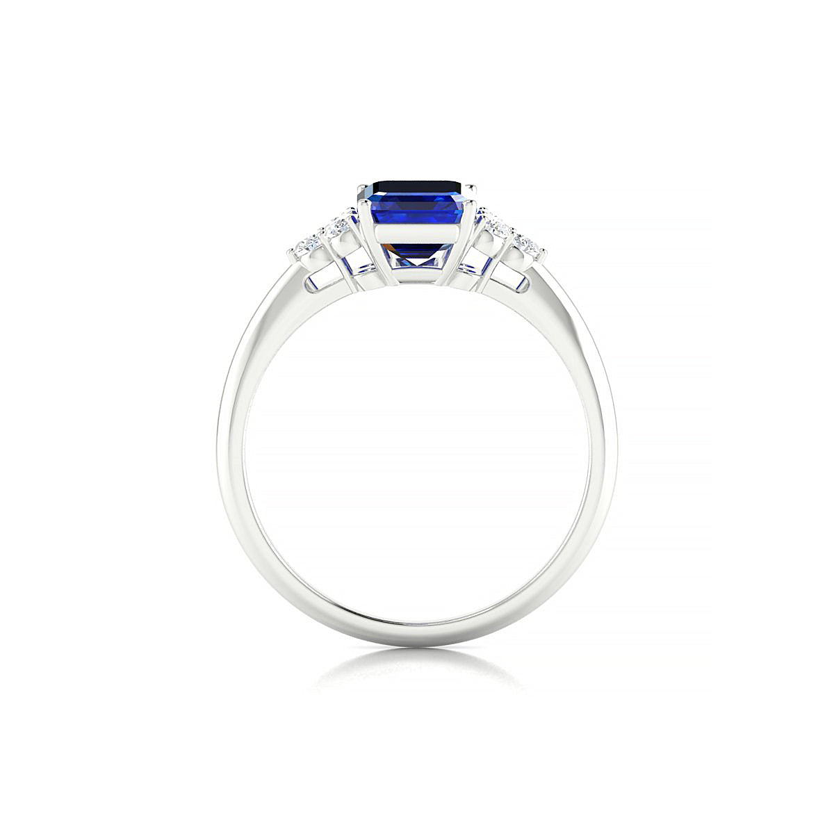 Mirage | 18k White Gold 8 x 6 mm Emerald Sapphire Ring