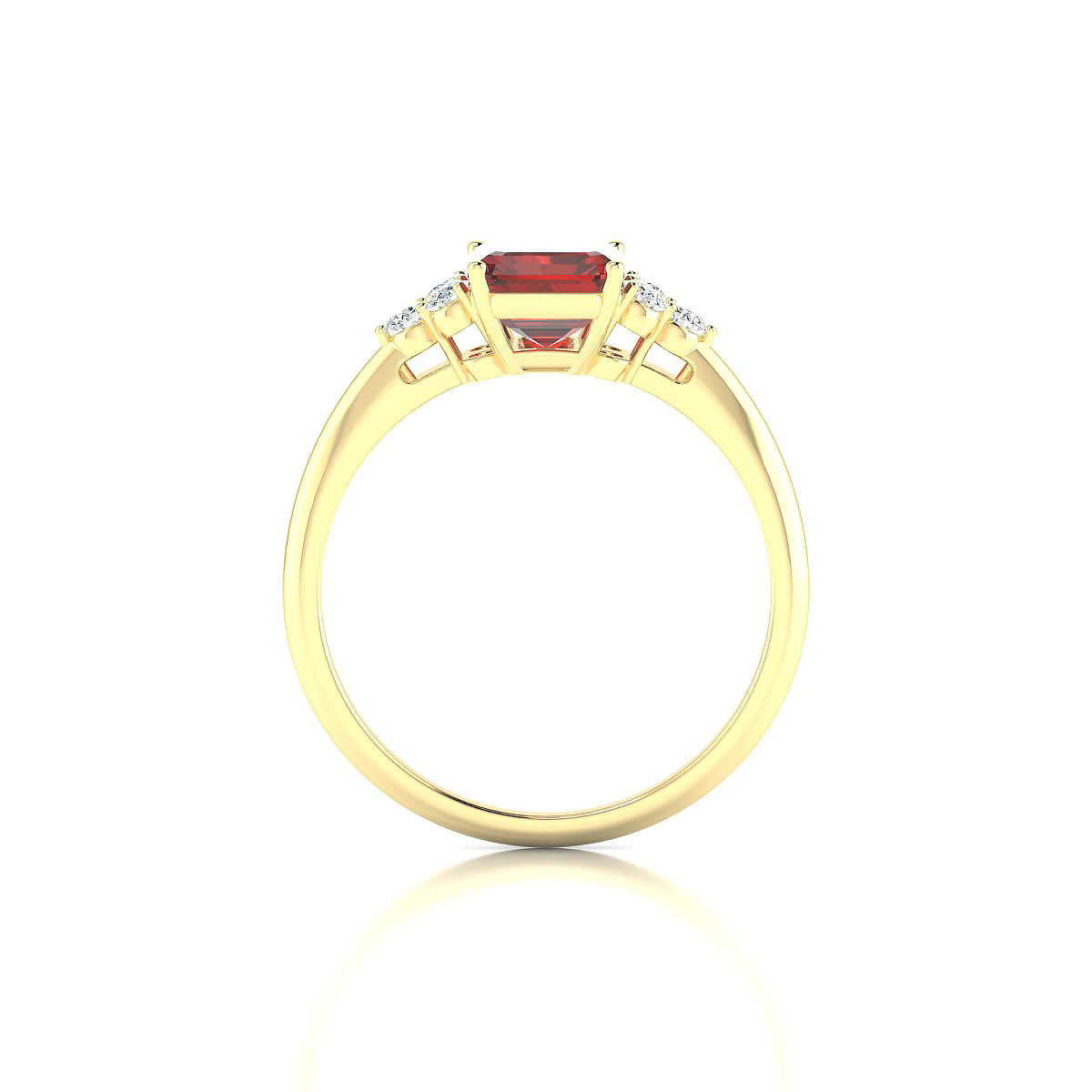 Mirage | 18k Yellow Gold 8 x 6 mm Emerald Garnet Ring