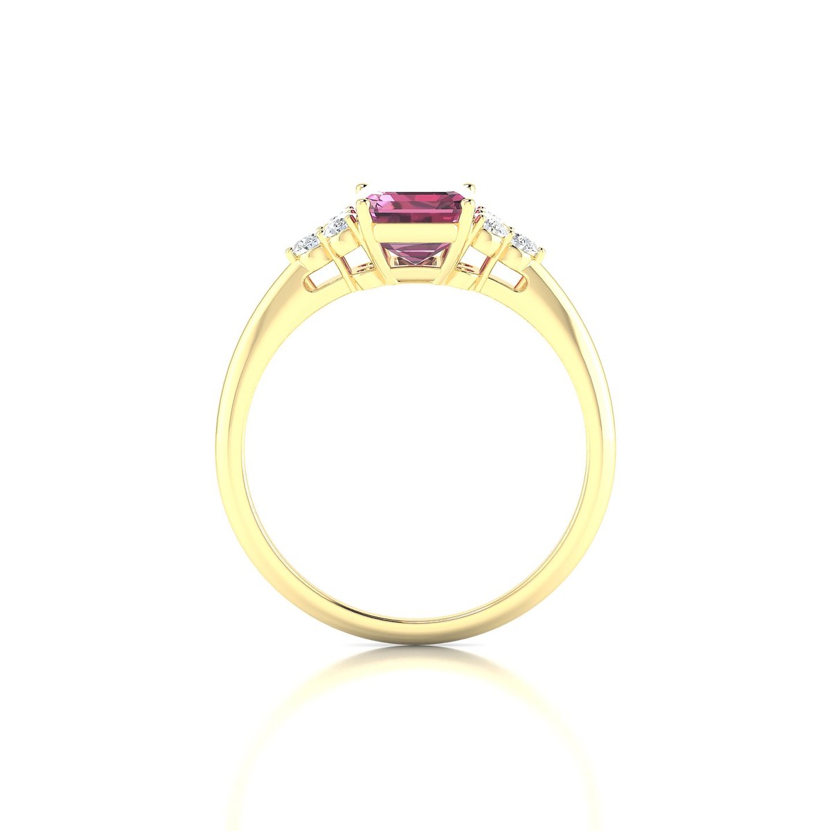 Mirage | 18k Yellow Gold 8 x 6 mm Emerald Rhodolite Ring