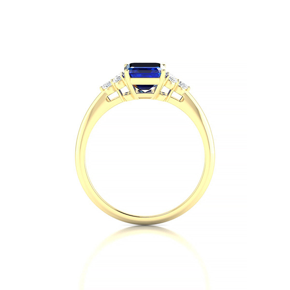 Mirage | 18k Yellow Gold 8 x 6 mm Emerald Sapphire Ring