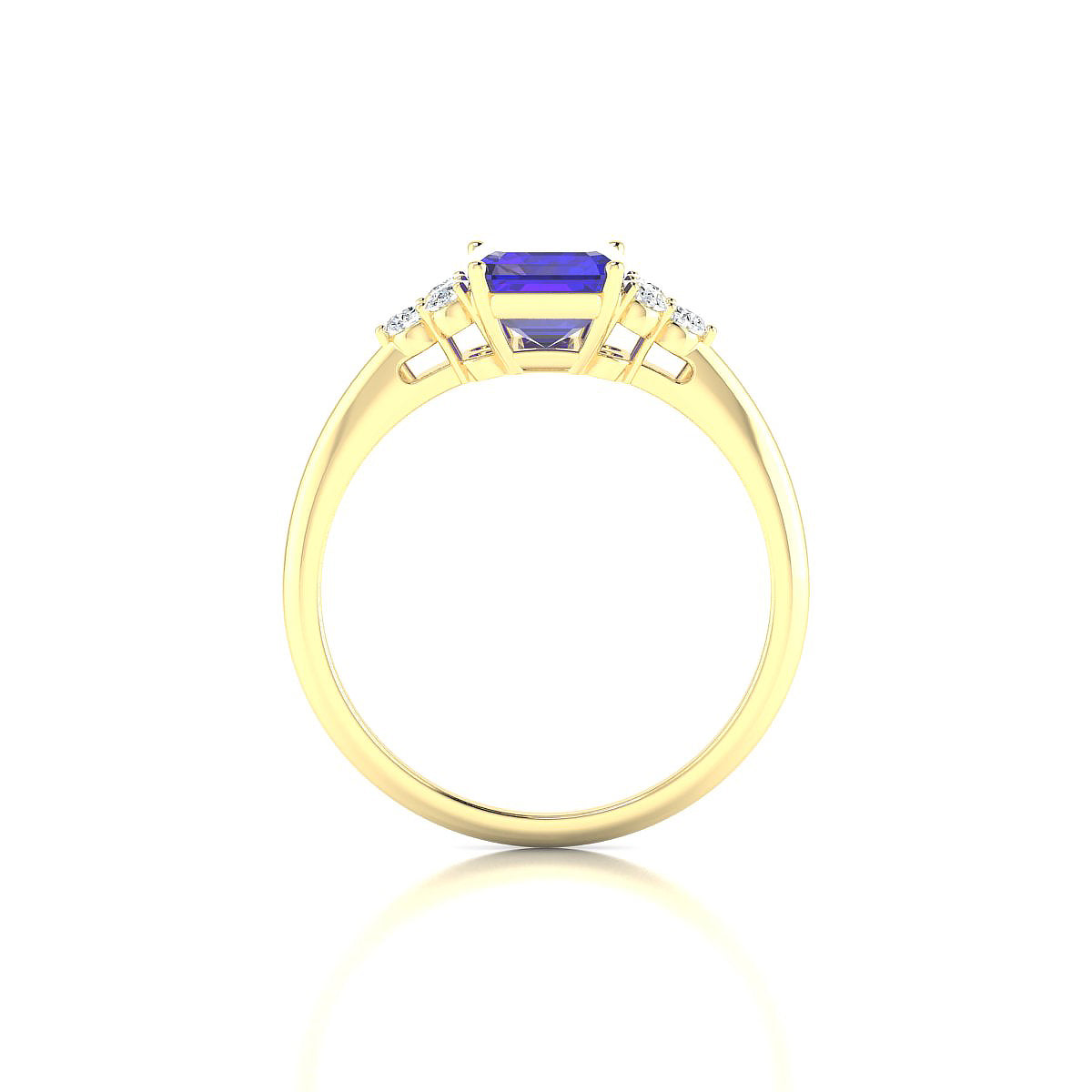 Mirage | 18k Yellow Gold 8 x 6 mm Emerald Tanzanite Ring