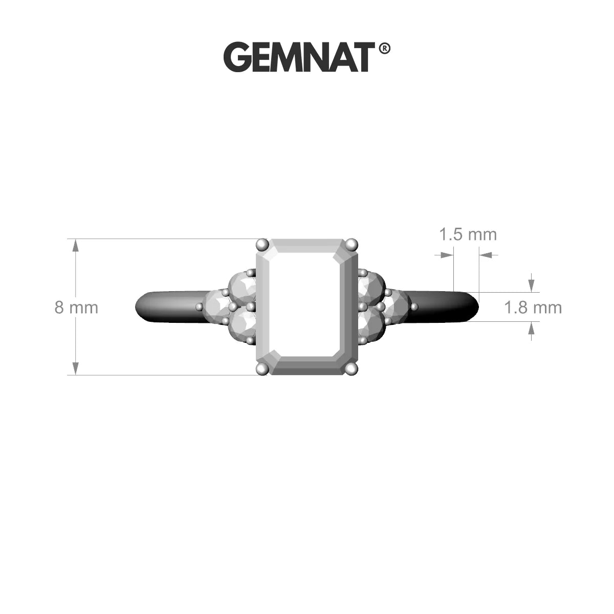 Mirage | 18k White Gold 8 x 6 mm Emerald Sapphire Ring