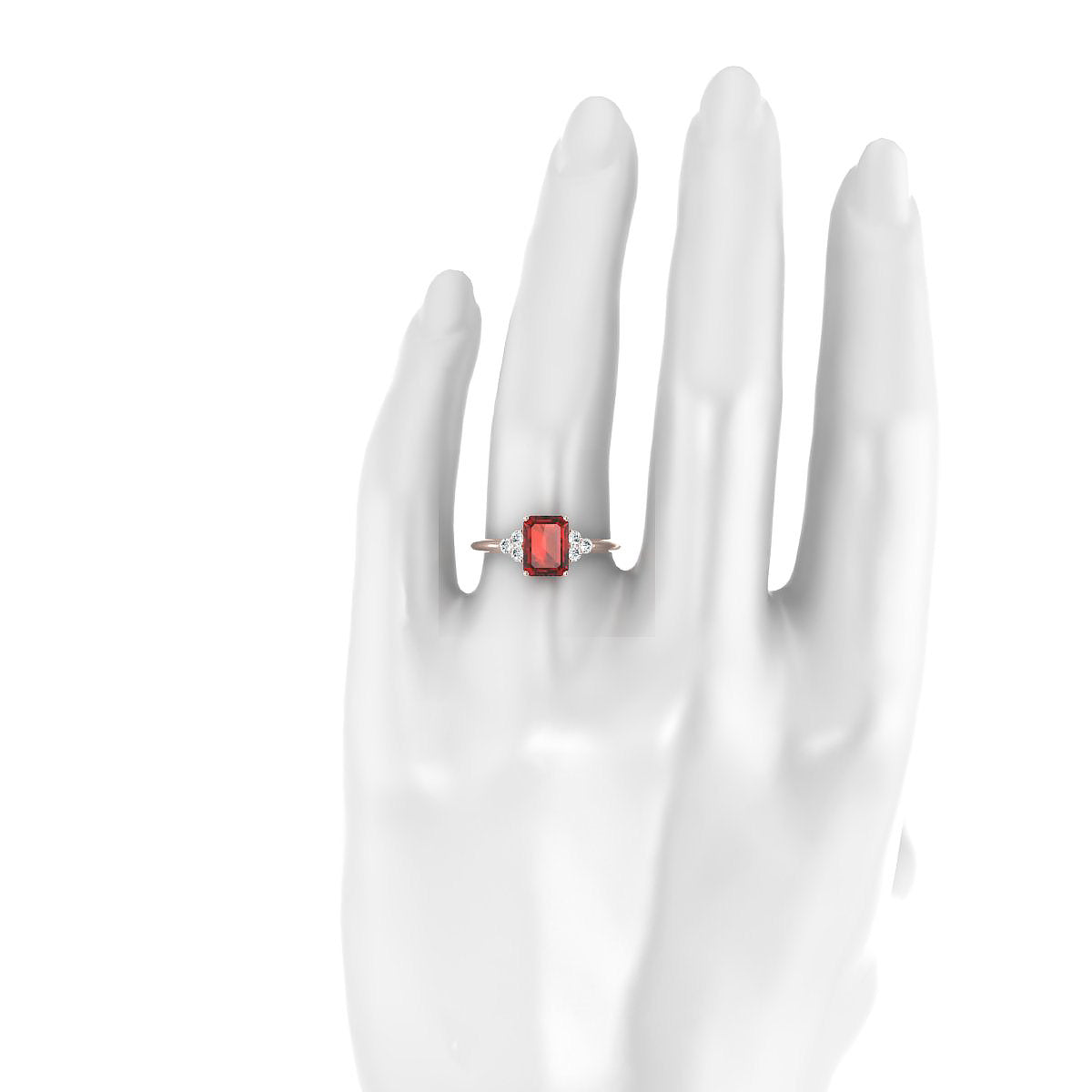 Mirage | 18k Rose Gold 8 x 6 mm Emerald Garnet Ring