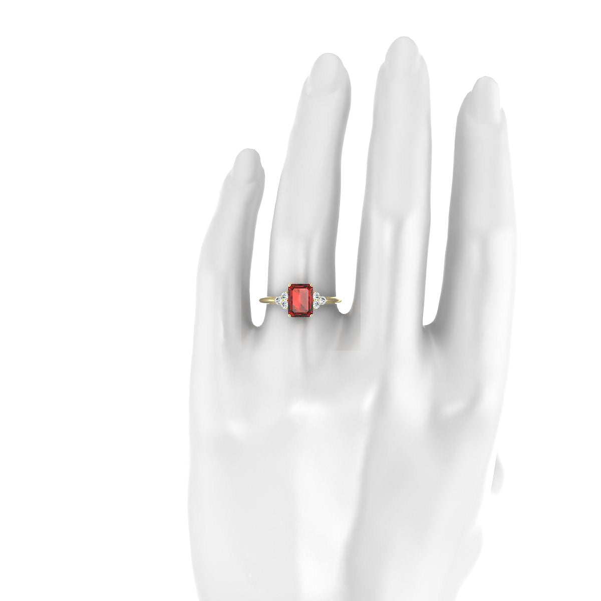 Mirage | 18k Yellow Gold 8 x 6 mm Emerald Garnet Ring