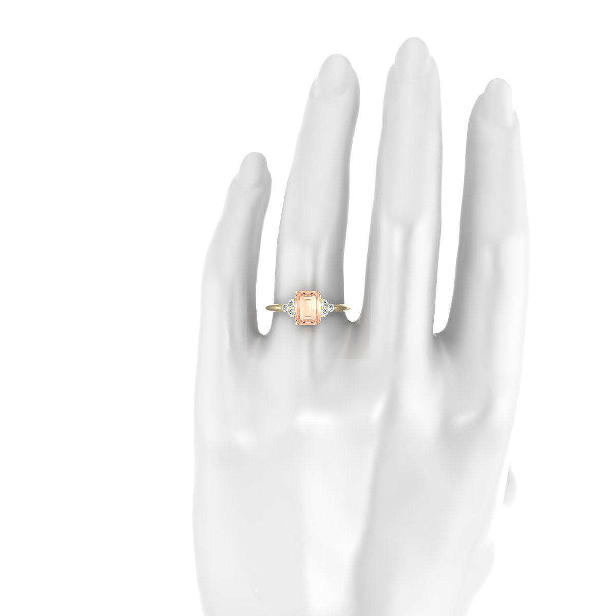 Mirage | 18k Yellow Gold 8 x 6 mm Emerald Morganite Ring