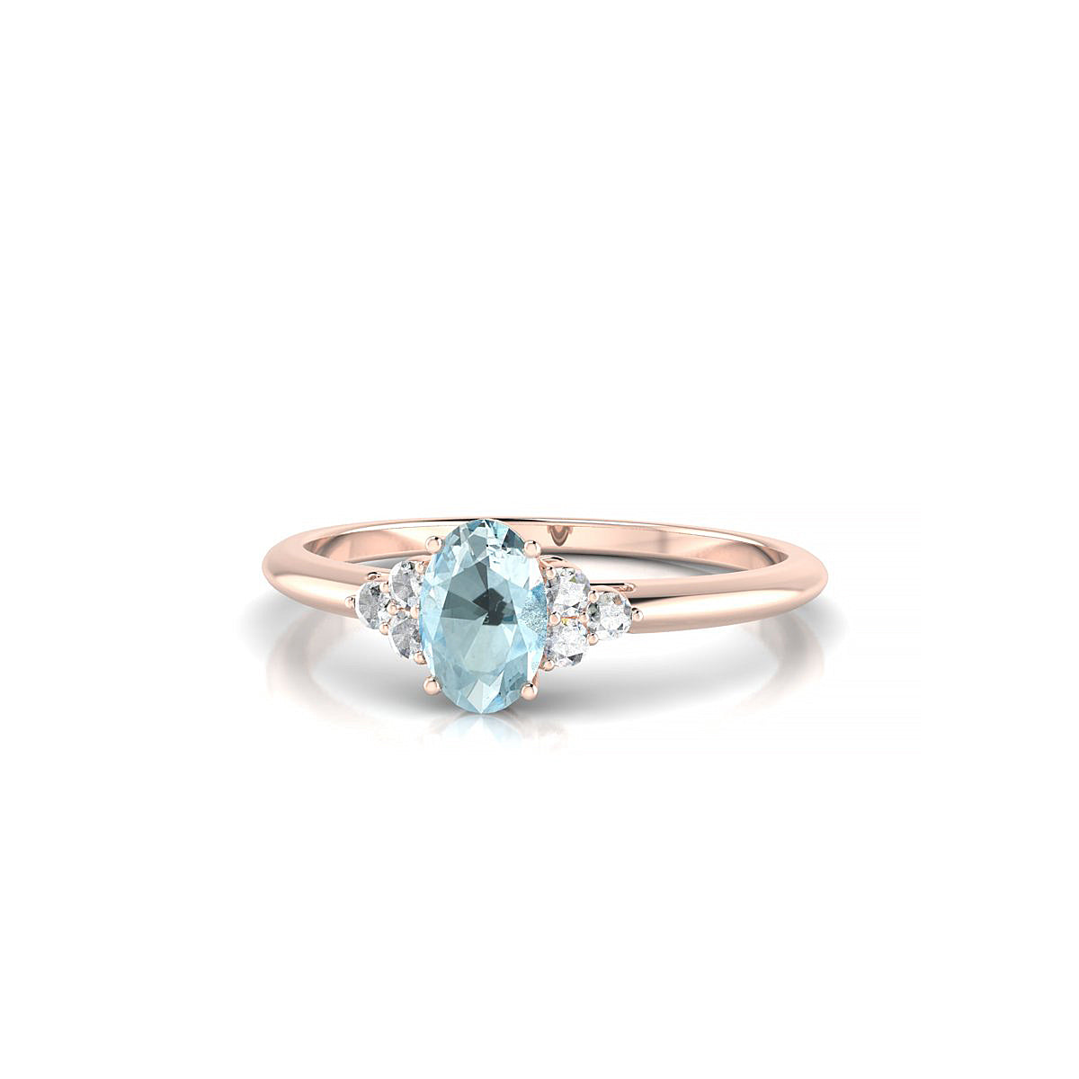 Mirage | 18k Rose Gold 6 x 4 mm Oval Aquamarine Ring