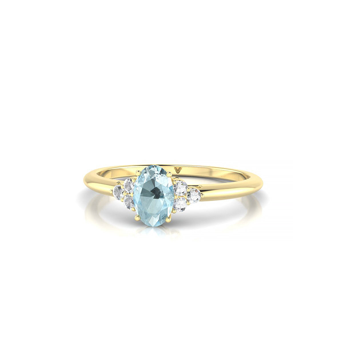 Mirage | 18k Yellow Gold 6 x 4 mm Oval Aquamarine Ring