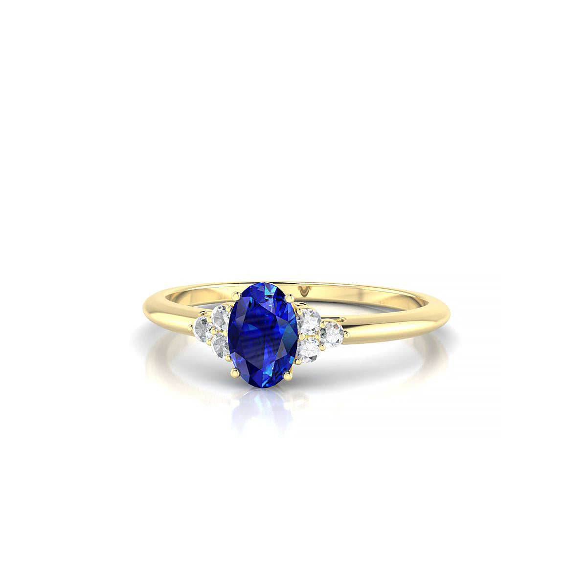 Mirage | 18k Yellow Gold 6 x 4 mm Oval Sapphire Ring