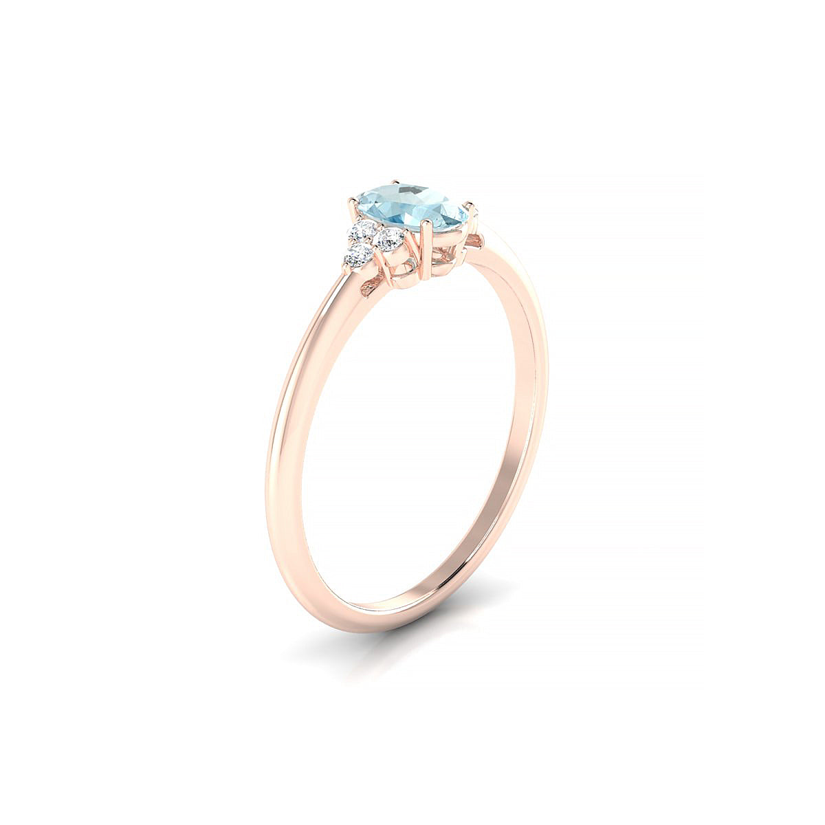 Mirage | 18k Rose Gold 6 x 4 mm Oval Aquamarine Ring
