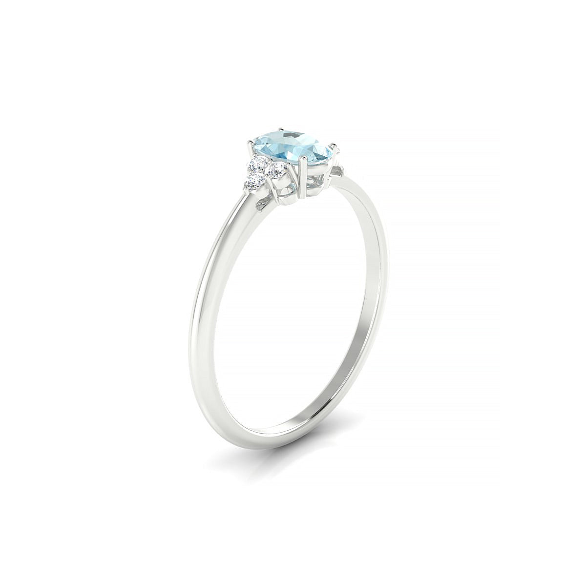 Mirage | 18k White Gold 6 x 4 mm Oval Aquamarine Ring