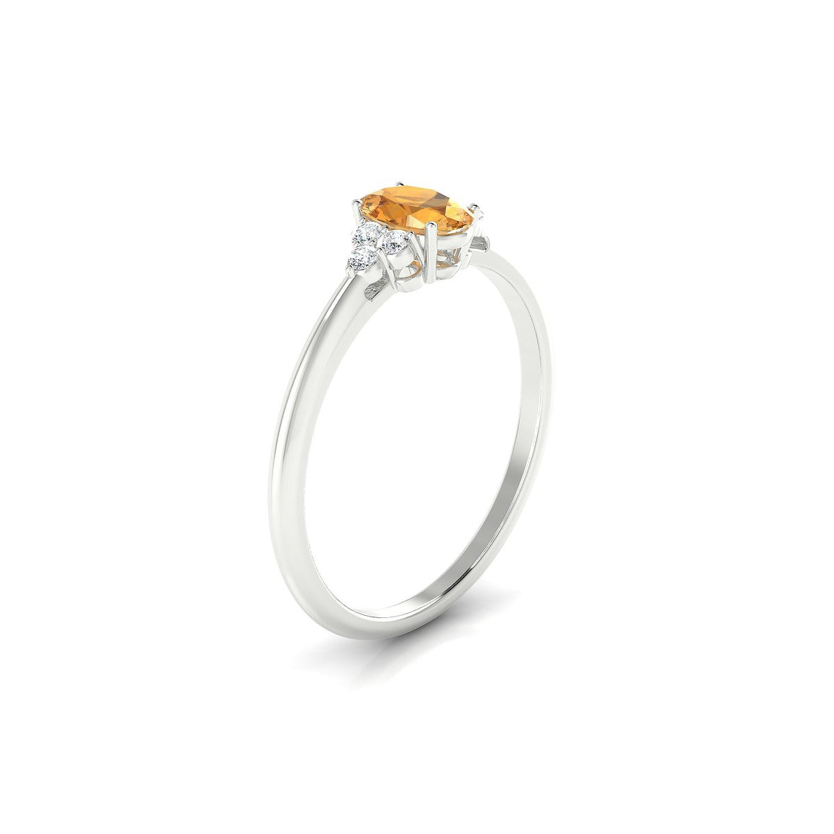Mirage | 18k White Gold 6 x 4 mm Oval Citrine Ring
