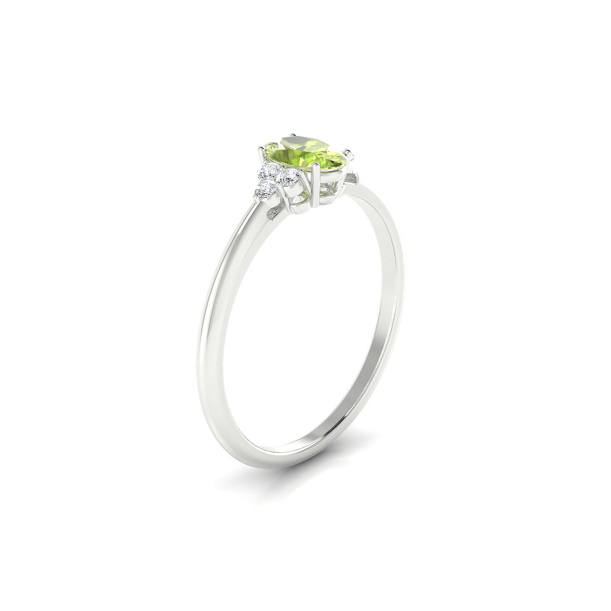 Mirage | 18k White Gold 6 x 4 mm Oval Peridot Ring