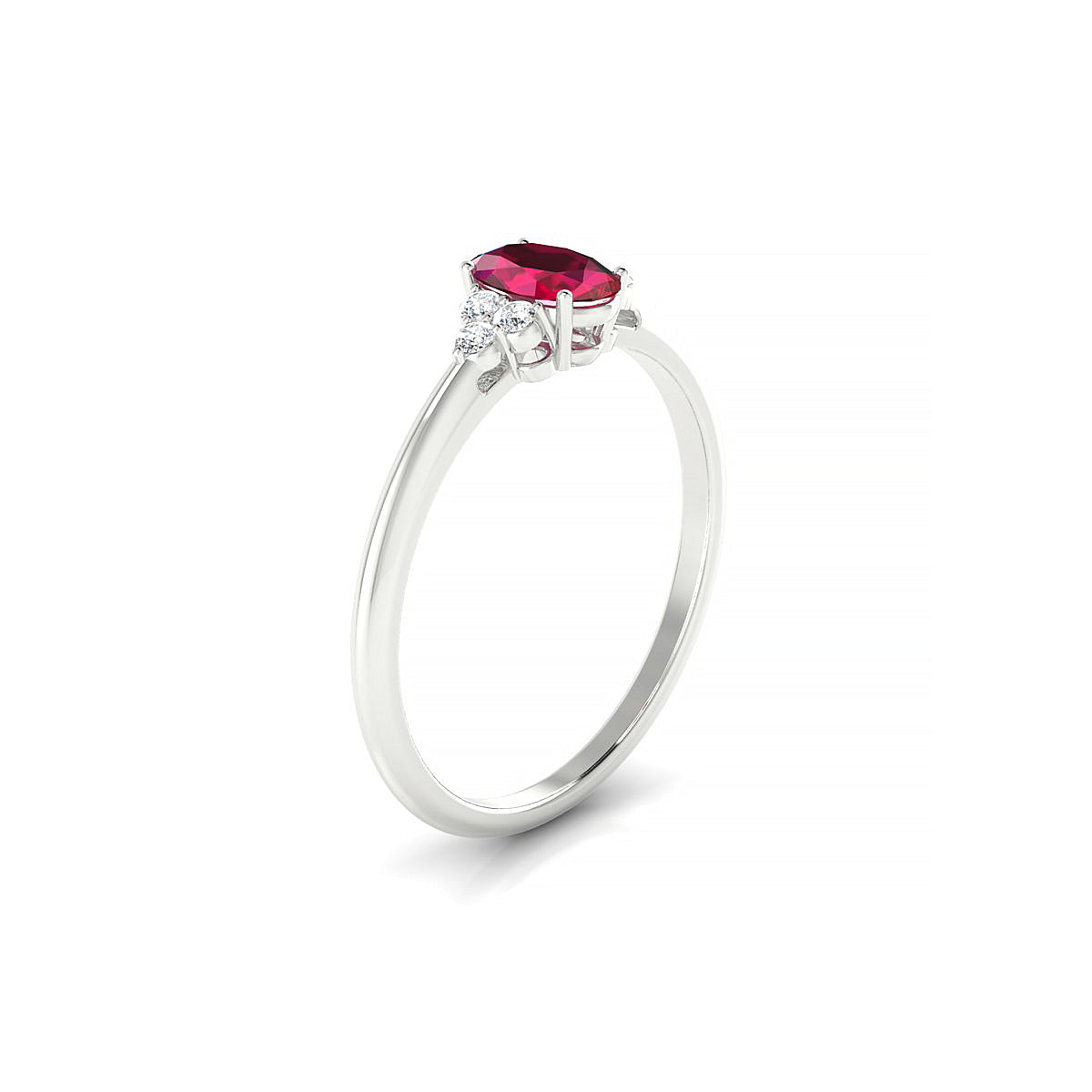 Mirage | 18k White Gold 6 x 4 mm Oval Ruby Ring